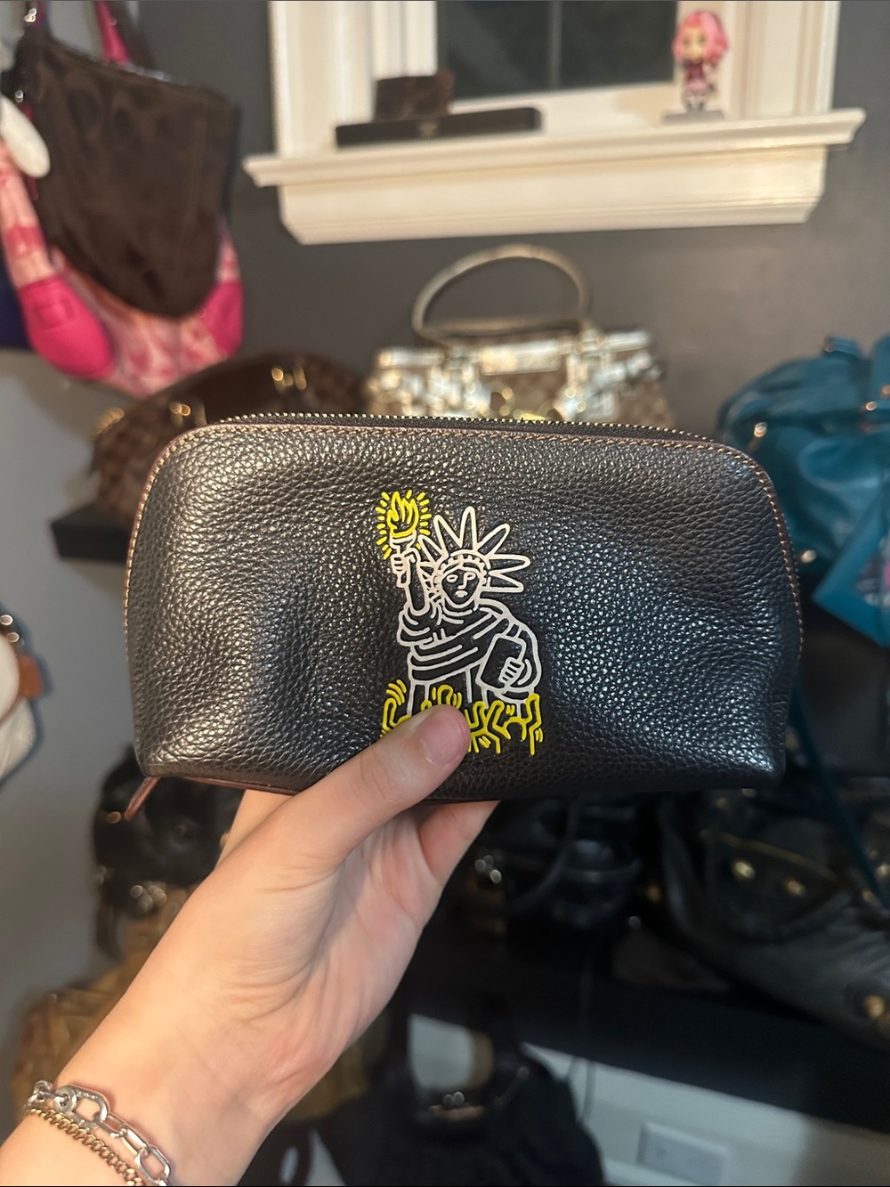 Limited Edition Coach Keith Haring Statue of Liberty Pouch